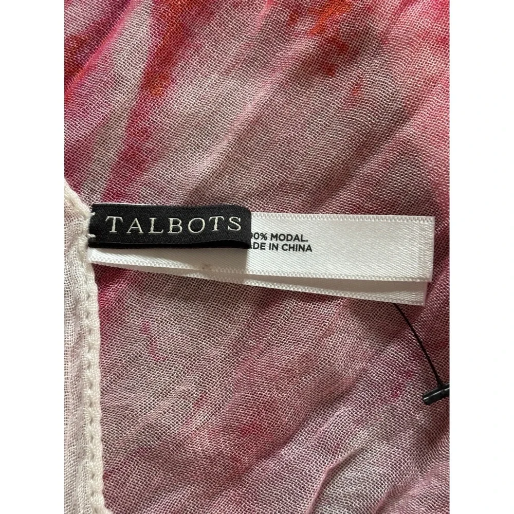 Talbots Watercolor Floral Print Scarf Modal Lightweight Rectangle Wrap 70 x 20
